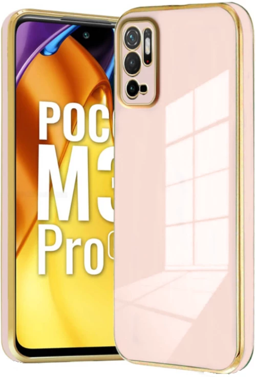 Bodycell Gold Plated - Θήκη Σιλικόνης Xiaomi Redmi Note 10 5G / Redmi Note 10T 5G / Poco M3 Pro 5G - Pink (5206015071584)