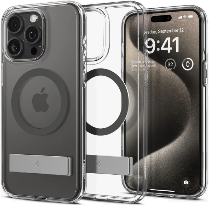 Spigen Ultra Hybrid S MagFit - Διάφανη Θήκη MagSafe - Apple iPhone 15 Pro Max - Graphite (ACS06584)