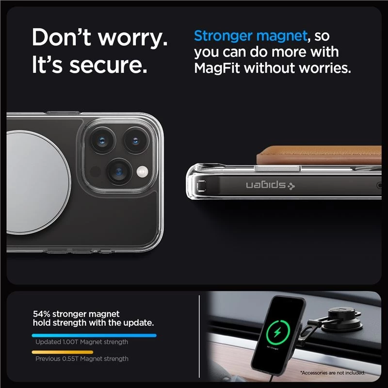 Spigen Ultra Hybrid S MagFit - Διάφανη Θήκη MagSafe - Apple iPhone 15 Pro Max - Graphite (ACS06584)