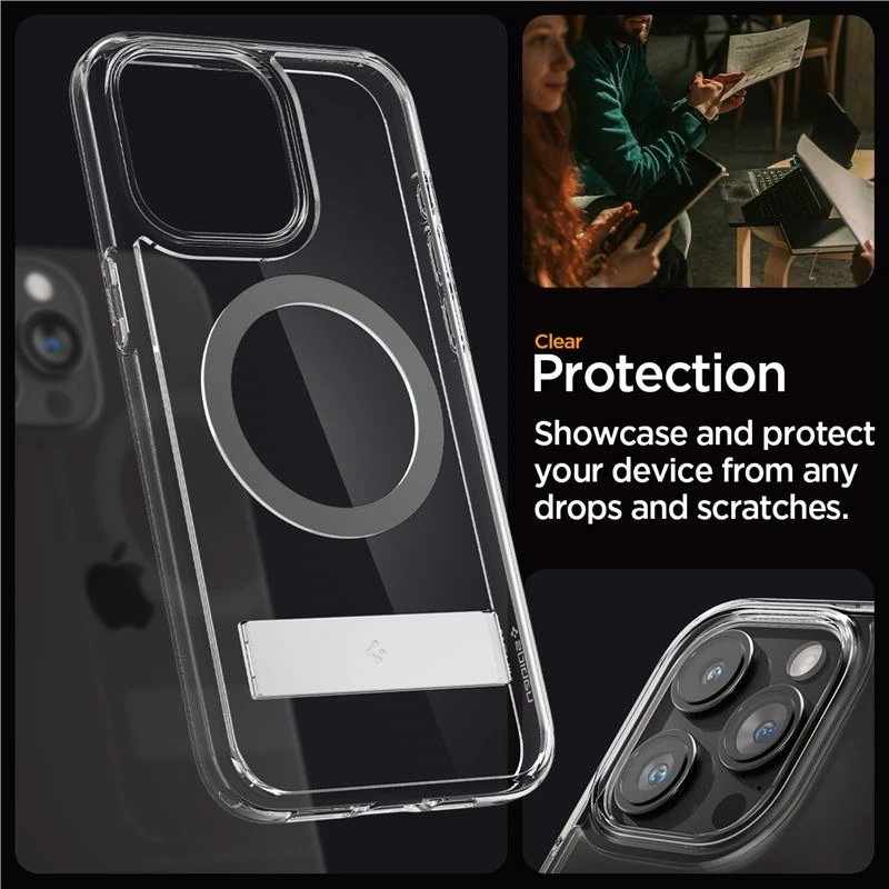 Spigen Ultra Hybrid S MagFit - Διάφανη Θήκη MagSafe - Apple iPhone 15 Pro Max - Graphite (ACS06584)