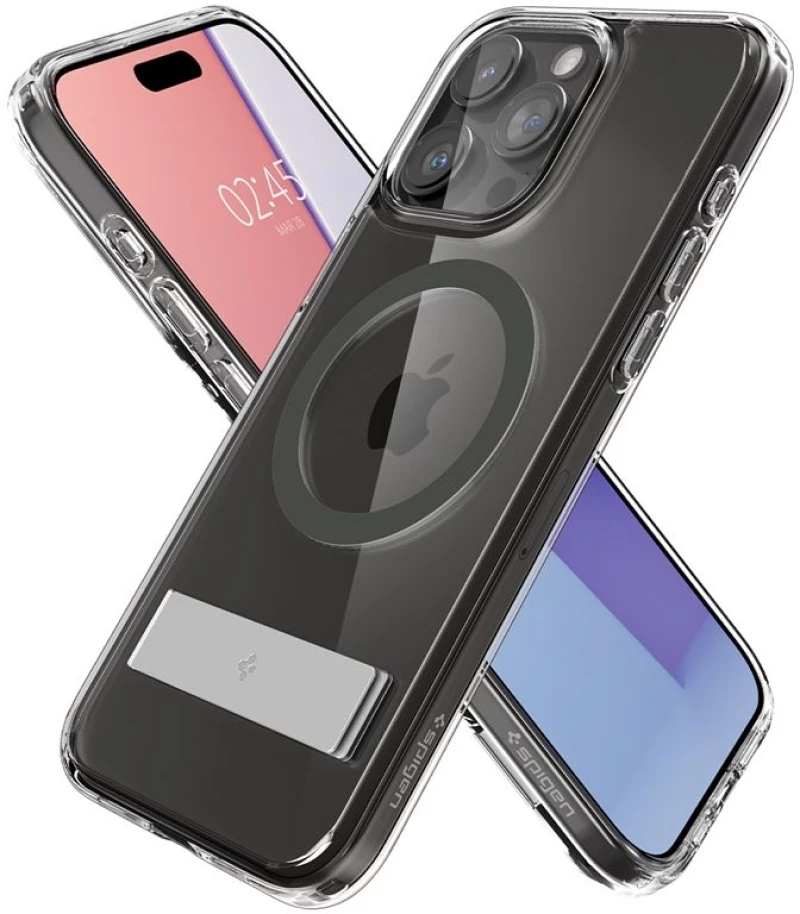 Spigen Ultra Hybrid S MagFit - Διάφανη Θήκη MagSafe - Apple iPhone 15 Pro Max - Graphite (ACS06584)