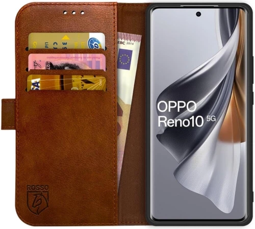 Rosso Element PU Θήκη Πορτοφόλι Oppo Reno10 - Brown (8719246427558)