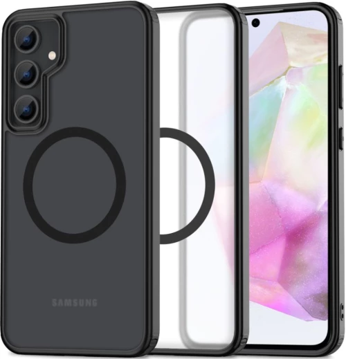 Σκληρή Ημιδιάφανη Θήκη MagSafe - Samsung Galaxy A35 - Tech-Protect MagMat - Matte Black (5906203692040)