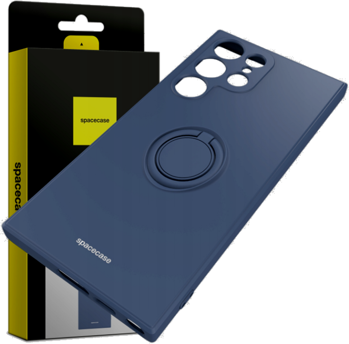 Spacecase Silicone Ring - Θήκη Σιλικόνης με Μεταλλικό Μαγνητικό Ring Holder - Samsung Galaxy S23 Ultra - Blue (5905719014308)