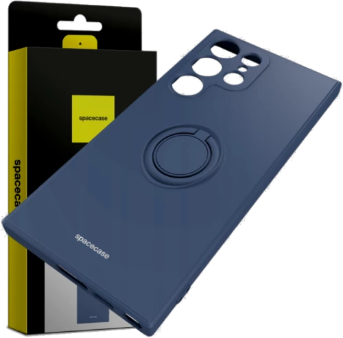 Spacecase Silicone Ring - Θήκη Σιλικόνης με Μεταλλικό Μαγνητικό Ring Holder - Samsung Galaxy S23 Ultra - Blue (5905719014308)