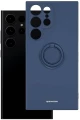 Spacecase Silicone Ring - Θήκη Σιλικόνης με Μεταλλικό Μαγνητικό Ring Holder - Samsung Galaxy S23 Ultra - Blue (5905719014308)
