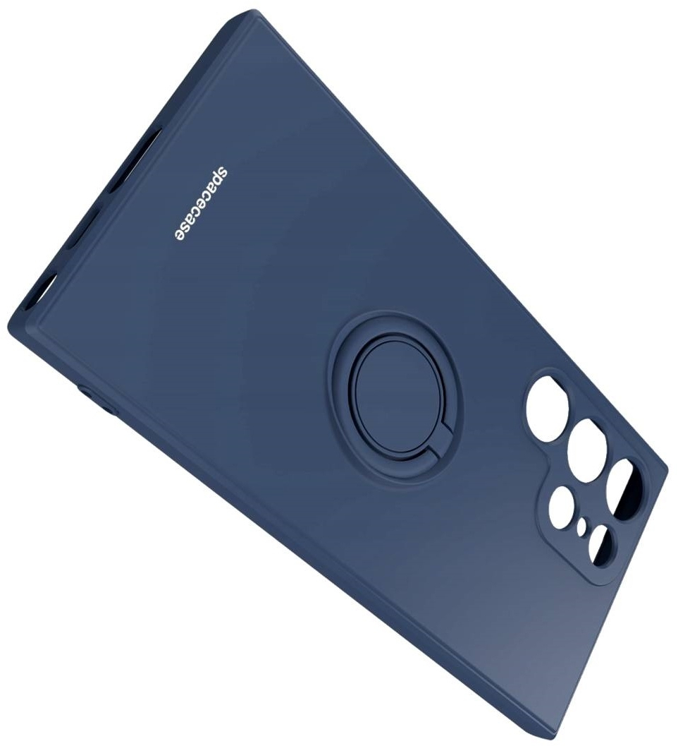 Spacecase Silicone Ring - Θήκη Σιλικόνης με Μεταλλικό Μαγνητικό Ring Holder - Samsung Galaxy S23 Ultra - Blue (5905719014308)