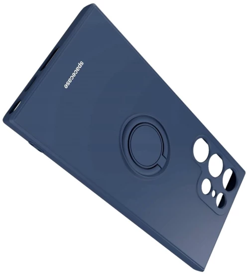 Spacecase Silicone Ring - Θήκη Σιλικόνης με Μεταλλικό Μαγνητικό Ring Holder - Samsung Galaxy S23 Ultra - Blue (5905719014308)