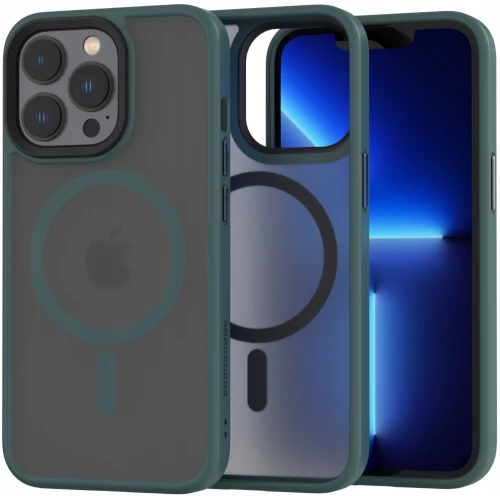 Spacecase Hybrid MagSafe - Σκληρή Ημιδιάφανη Θήκη MagSafe - Apple iPhone 13 Pro - Dark Green (5905719102876)