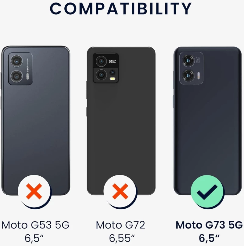 KWmobile Θήκη - Πορτοφόλι Motorola Moto G73 - Anthracite / Black (60833.73)