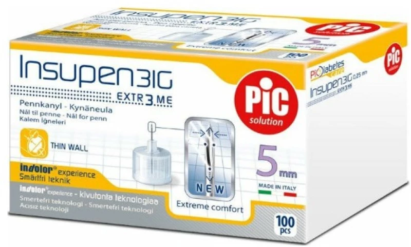 Pic Insupen Βελόνες Ινσουλίνης 31G x 5MM x 100 Τμχ