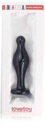 Γυάλινη Πρωκτική Σφήνα Lovetoy Glass Romance Μαύρη