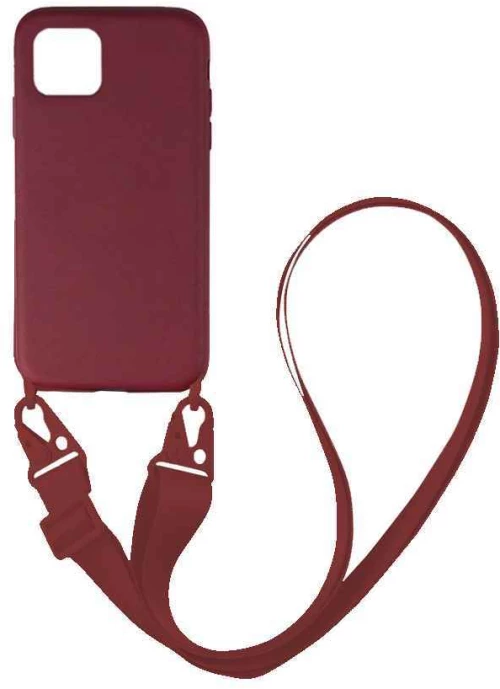 Θήκη Σιλικόνης με Strap CarryHang Sonique Samsung Galaxy A22 5G Μπορντώ - Sonique - Μπορντώ - Galaxy A22 5G - Θήκες Πλάτης