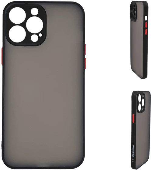 Θήκη Σιλικόνης Color Button Bumper Sonique Apple iPhone 13 Pro Max Μαύρο - Sonique - Μαύρο - iPhone 13 Pro Max - Θήκες Πλάτης