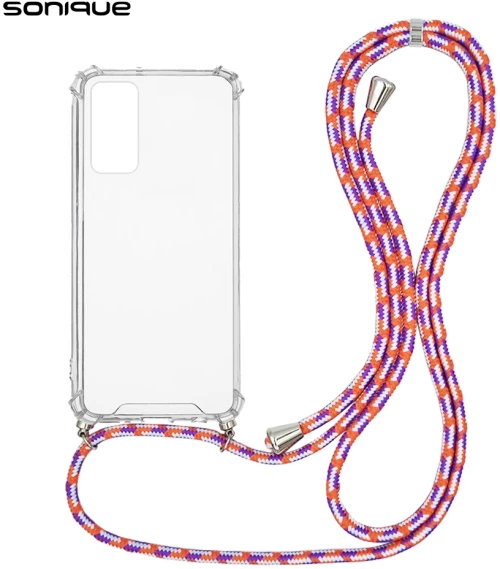 Θήκη Σιλικόνης με Κορδόνι Sonique Armor Clear Samsung Galaxy M14 5G Rainbow Κοραλλί - Sonique - Rainbow Κοραλλί - Galaxy M14 5G - Θήκες Πλάτης