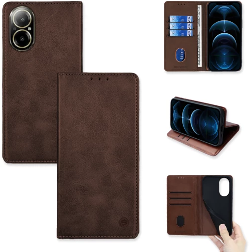Θήκη Πορτοφόλι Vintage Magnet Wallet Sonique Realme Realme C67 4G Καφέ - Sonique - Καφέ - Realme C67 4G - Θήκη Πορτοφόλι