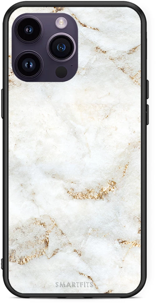 White Gold Marble - iPhone 15 Pro θήκη