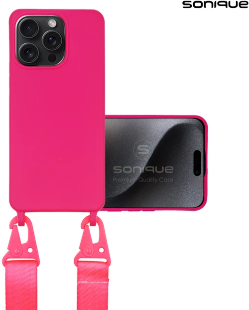 Θήκη Σιλικόνης με Strap CarryHang Sonique Apple iPhone 15 Pro Φουξ - Sonique - Φουξ - iPhone 15 Pro - Θήκες Πλάτης