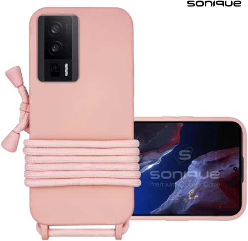 Θήκη Σιλικόνης με Κορδόνι CarryHang Sonique Xiaomi Poco F5 Pro 5G Ροζ - Sonique - Ροζ - Poco F5 Pro 5G - Θήκες Πλάτης