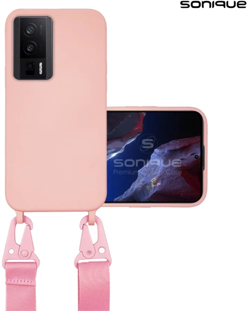 Θήκη Σιλικόνης με Strap CarryHang Sonique Xiaomi Poco F5 Pro 5G Ροζ - Sonique - Ροζ - Poco F5 Pro 5G - Θήκες Πλάτης