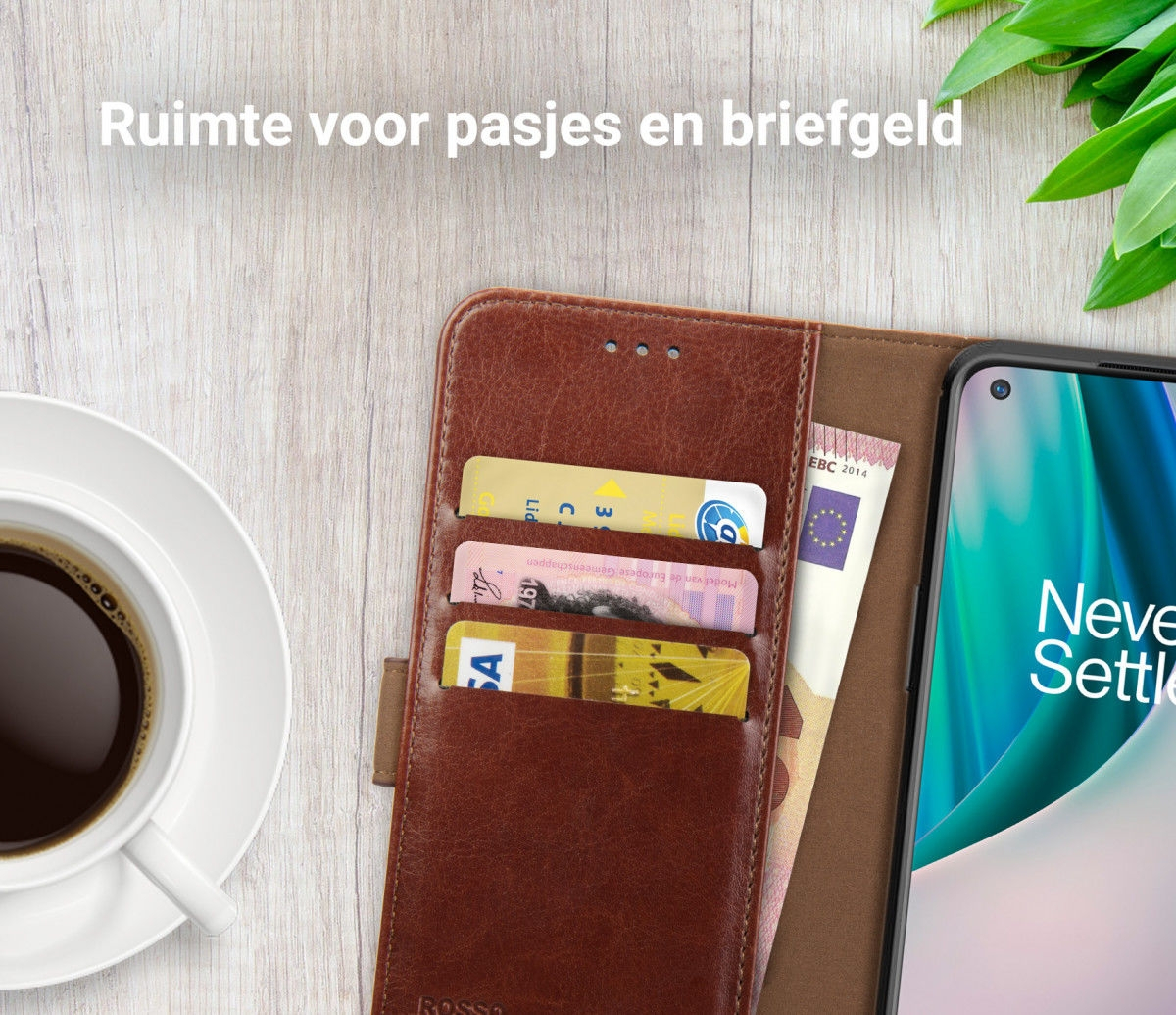 Rosso Element PU Θήκη Πορτοφόλι OnePlus Nord N10 5G - Brown (8719246285547)