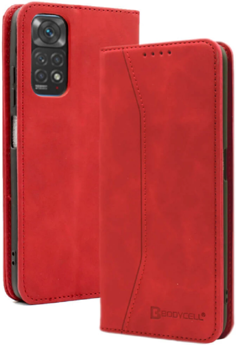Bodycell Θήκη - Πορτοφόλι Xiaomi Redmi Note 11 / 11S - Red (5206015005114)