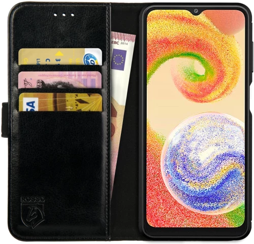 Rosso Element PU Θήκη Πορτοφόλι Samsung Galaxy A04 - Black (8719246376856)