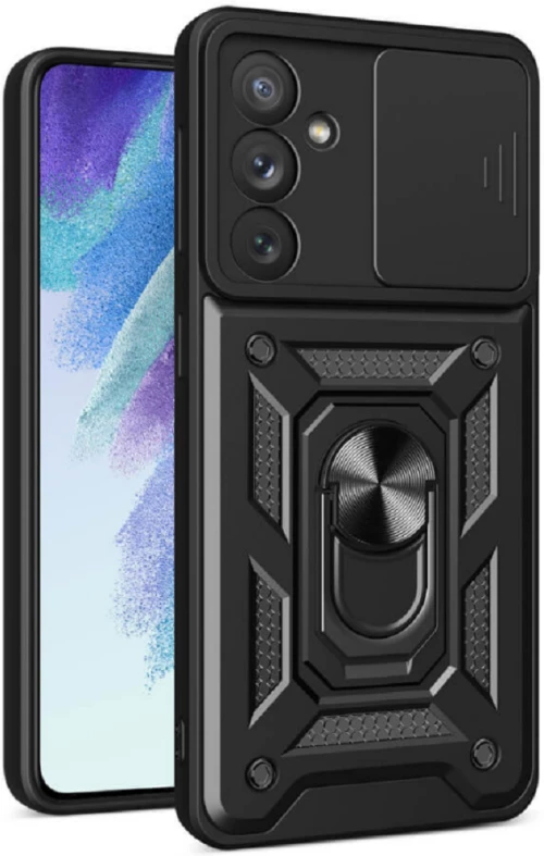 Bodycell Armor Slide - Ανθεκτική Θήκη Samsung Galaxy A34 με Κάλυμμα για την Κάμερα & Μεταλλικό Ring Holder - Black (5206015019197)
