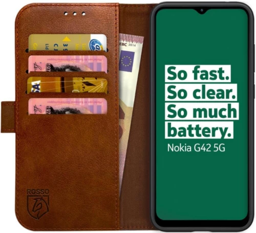 Rosso Element PU Θήκη Πορτοφόλι Nokia G42 - Brown (8719246438509)