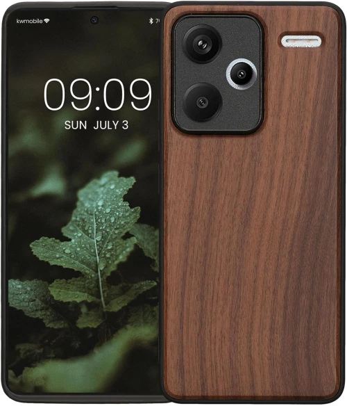 Σκληρή Ξύλινη Θήκη με TPU Bumper - Xiaomi Redmi Note 13 Pro Plus - KWmobile Wood Case with TPU Bumper - Walnut / Brown (KWM000020KP001C)