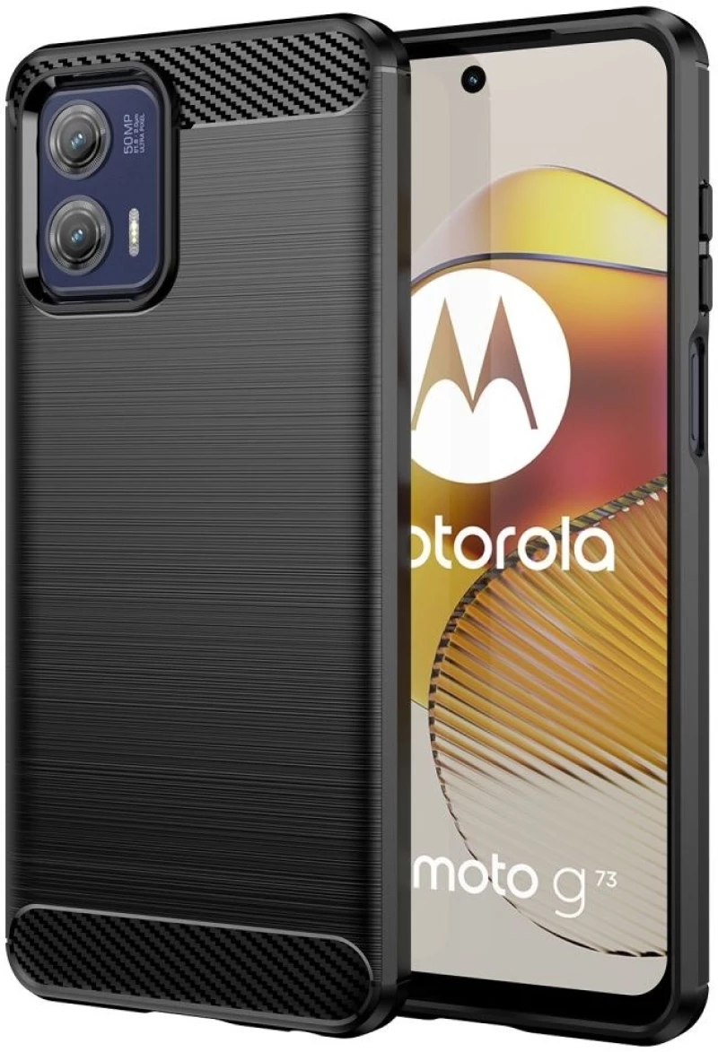 HappyCase Θήκη Σιλικόνης Brushed - Motorola Moto G73 - Black (8719246387869)