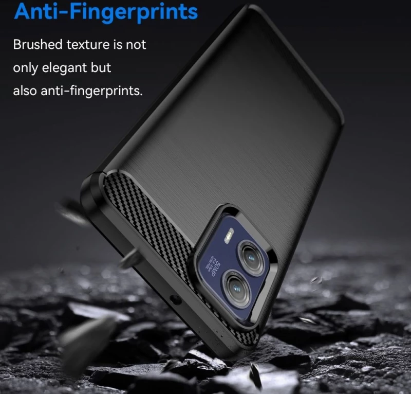 HappyCase Θήκη Σιλικόνης Brushed - Motorola Moto G73 - Black (8719246387869)