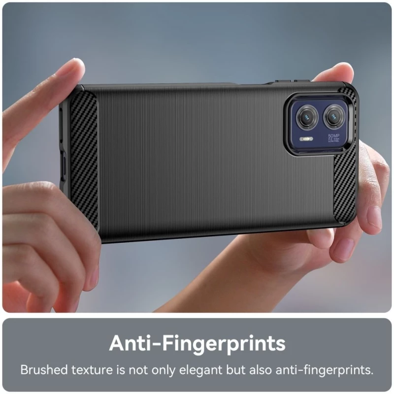HappyCase Θήκη Σιλικόνης Brushed - Motorola Moto G73 - Black (8719246387869)