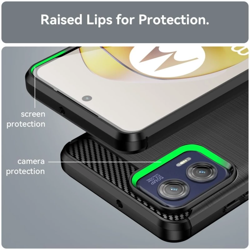 HappyCase Θήκη Σιλικόνης Brushed - Motorola Moto G73 - Black (8719246387869)