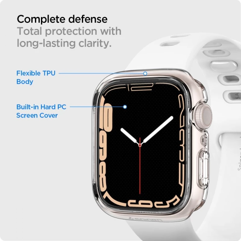 Spigen Θήκη Ultra Hybrid Apple Watch 9 / 8 / 7 (41mm) - Crystal Clear (ACS04613)