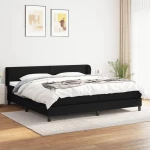 Κρεβάτι Boxspring με Στρώμα Μαύρο 200x200 εκ. Υφασμάτινο Μαύρο 3126111