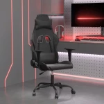 Καρέκλα Gaming Μασάζ Μαύρη από Συνθετικό Δέρμα Μαύρο 345407