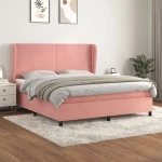 Κρεβάτι Boxspring με Στρώμα Ροζ 160x200 εκ. Βελούδινο Ροζ 3129104