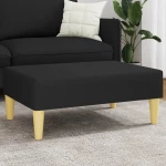Υποπόδιο Μαύρο 77x55x31 εκ. Υφασμάτινο Μαύρο 379555