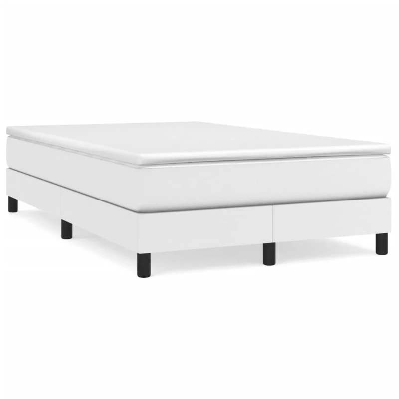 Κρεβάτι Boxspring με Στρώμα Λευκό 120x190εκ.από Συνθετικό Δέρμα Λευκό 3269672