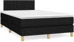Κρεβάτι Boxspring με Στρώμα & LED Μαύρο 120x190 εκ. Υφασμάτινο Μαύρο 3270104