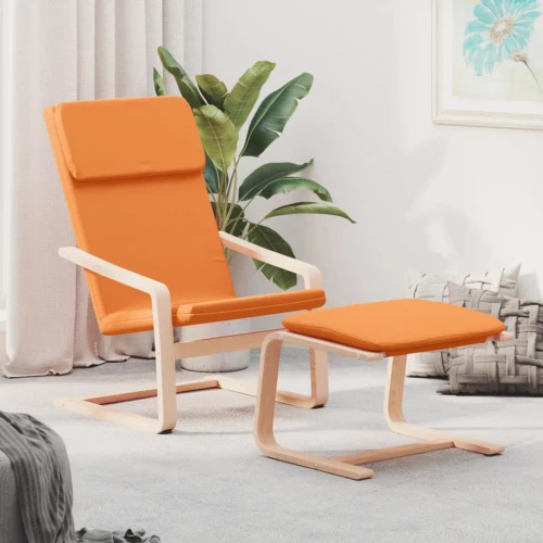 Πολυθρόνα Relax Σκούρο Κίτρινο Υφασμάτινη με Υποπόδιο Κίτρινο 3154420