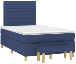 Κρεβάτι Boxspring με Στρώμα Μπλε 120x190 εκ. Υφασμάτινο Μπλε 3270417
