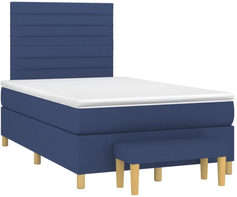 Κρεβάτι Boxspring με Στρώμα Μπλε 120x190 εκ. Υφασμάτινο Μπλε 3270417