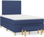 Κρεβάτι Boxspring με Στρώμα Μπλε 120x190 εκ. Υφασμάτινο Μπλε 3270396