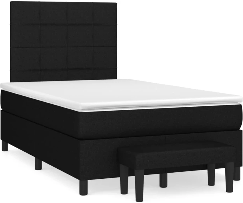 Κρεβάτι Boxspring με Στρώμα Μαύρο 120x190 εκ. Υφασμάτινο Μαύρο 3270357