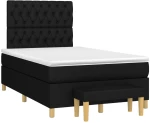Κρεβάτι Boxspring με Στρώμα Μαύρο 120x190 εκ. Υφασμάτινο Μαύρο 3270427