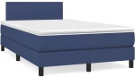 Κρεβάτι Boxspring με Στρώμα & LED Μπλε 120x190εκ. Υφασμάτινο Μπλε 3270031