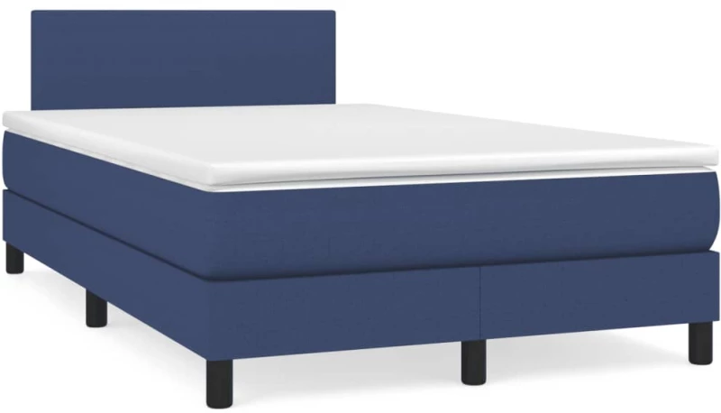 Κρεβάτι Boxspring με Στρώμα & LED Μπλε 120x190εκ. Υφασμάτινο Μπλε 3270031