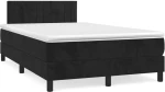 Κρεβάτι Boxspring με Στρώμα & LED Μαύρο 120x190 εκ. Βελούδινο Μαύρο 3270167